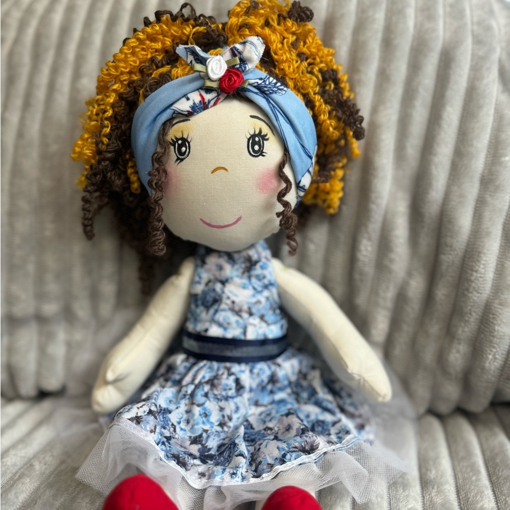 Floral Blue and Red Doll